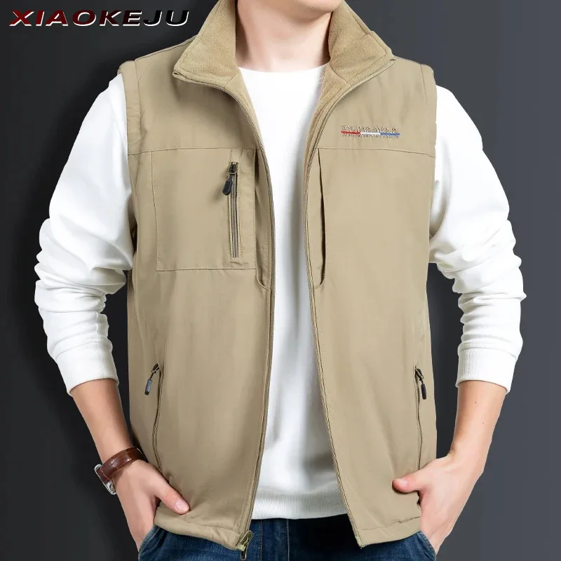 Jaqueta acolchoada de bolso múltiplo masculina, jaquetas de caça ao inverno, motociclista, tamanho grande, tática militar, aquecedor, roupa de pesca