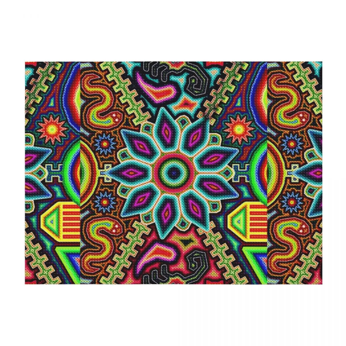 

Huichol Art Mexico Throw Blanket Personalized Gift Softest manga blankets and throws Blankets