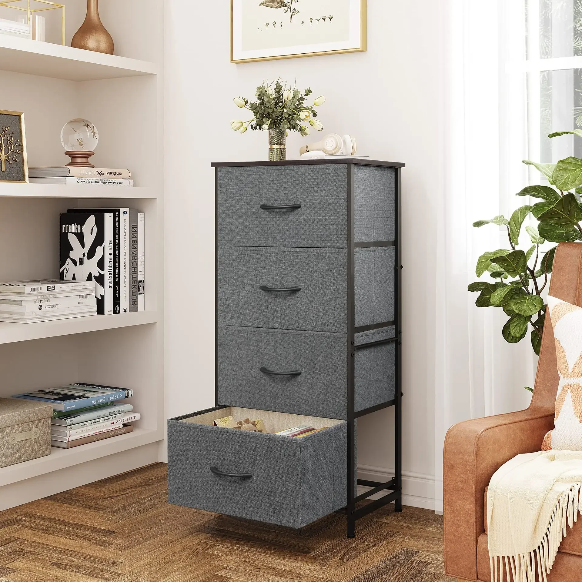chest storage cabinet bedroom bedside table simple living room non-woven drawer cabinet against the wall storage cabinet narrow