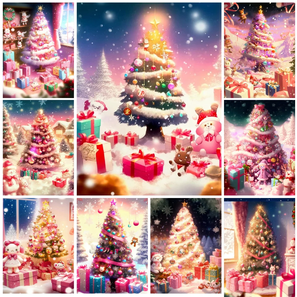 D Diamond Painting New Arrivals Christmas Tree Full Square/Round Embroidery Mosaic Snow Landscape Handmade Gift