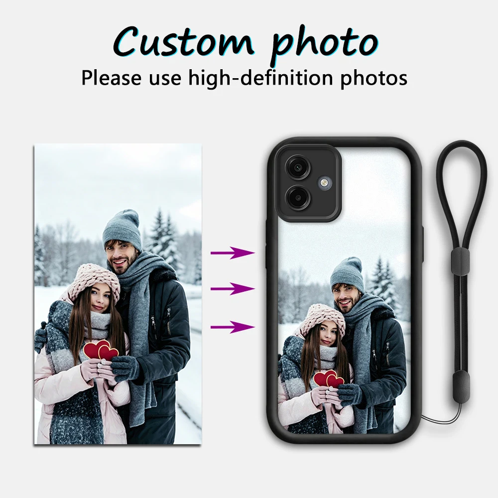 Customized photo of hanging rope anti fall phone case for Samsung Galaxy A07/A06/A05/A04/A04E