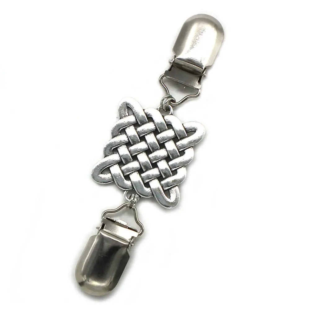 تصميم جديد متعدد الوظائف كليب سترة كليب فضي اللون خمر نمط كليب المشابك شال بروش #3