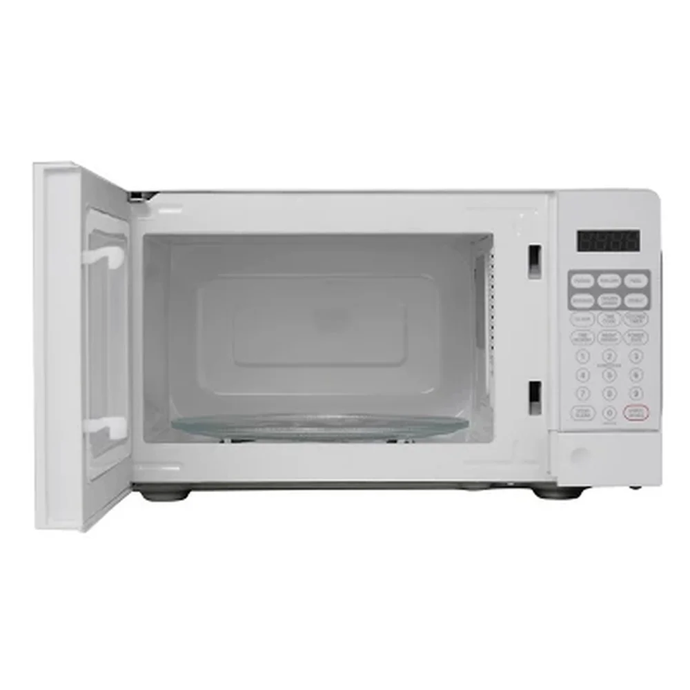 700W Countertop Microwave Oven 0.6cu ft Digital Display 10 Power Levels 6 One Touch Menus Child Safety Lock Turntable