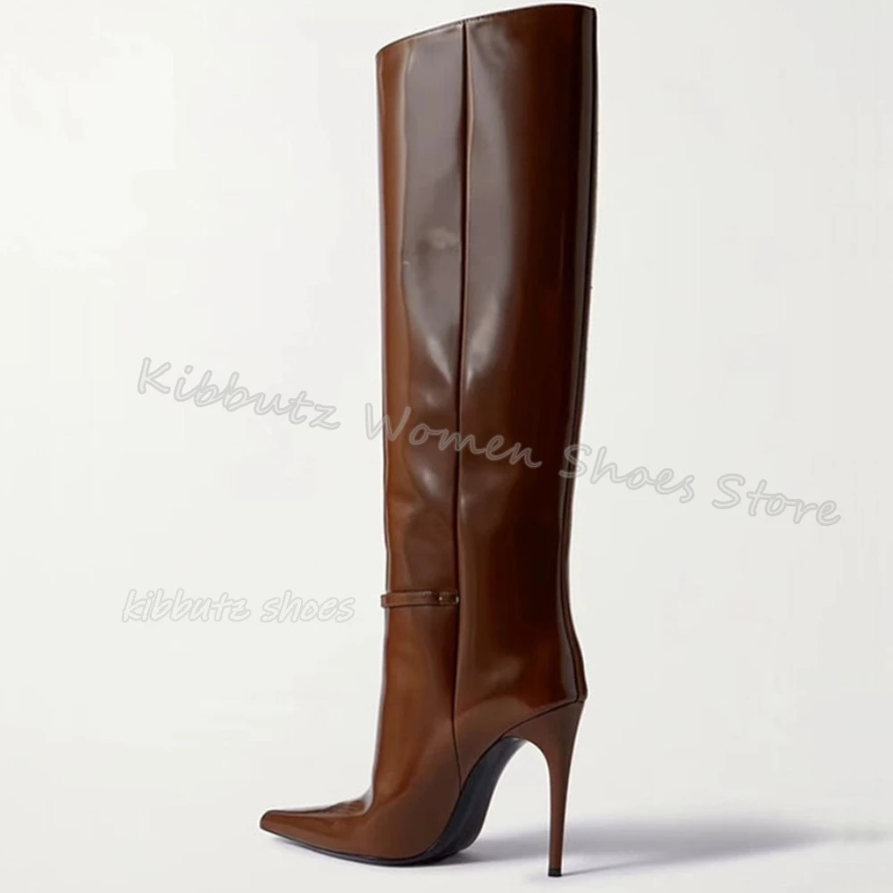 Bottes hautes d'équitation en cuir véritable pour femmes, chaussures à enfiler, document solide, ceinture, concis, sexy, mode élégante, plus récent, point Parker