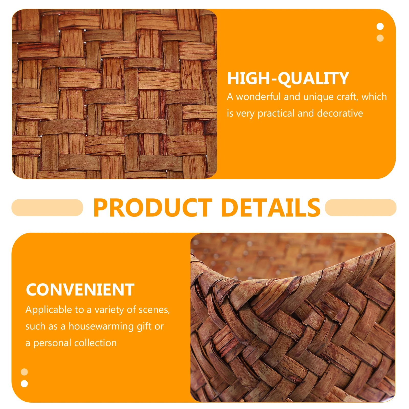 

Woven Storage Woven Storage Basket Tea Table Home Decor 4 Compartments Khaki Cattail Grass Rectangular Fruit Makeup ganizer