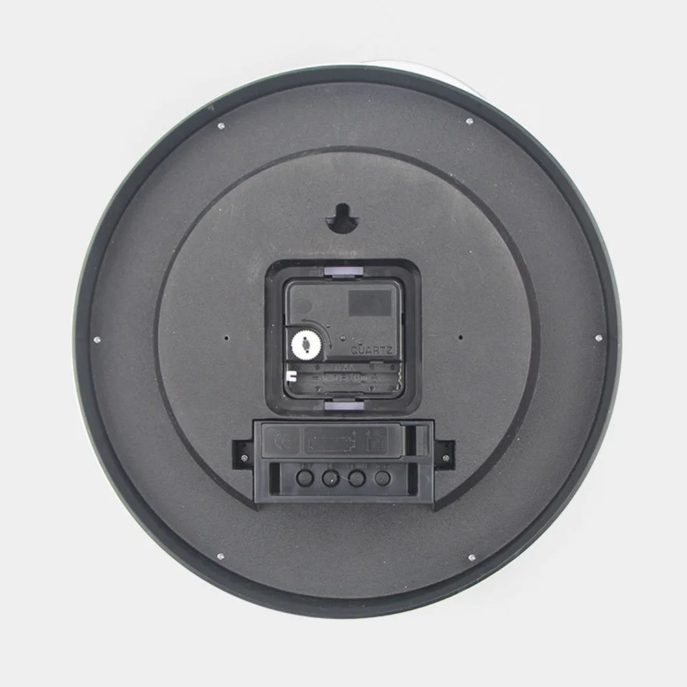 

1pc 10 Inch Silver Wall Clock Operated Non-Ticking Hanging Clock For Home Office Garden Pool Hygrometer Thermometer