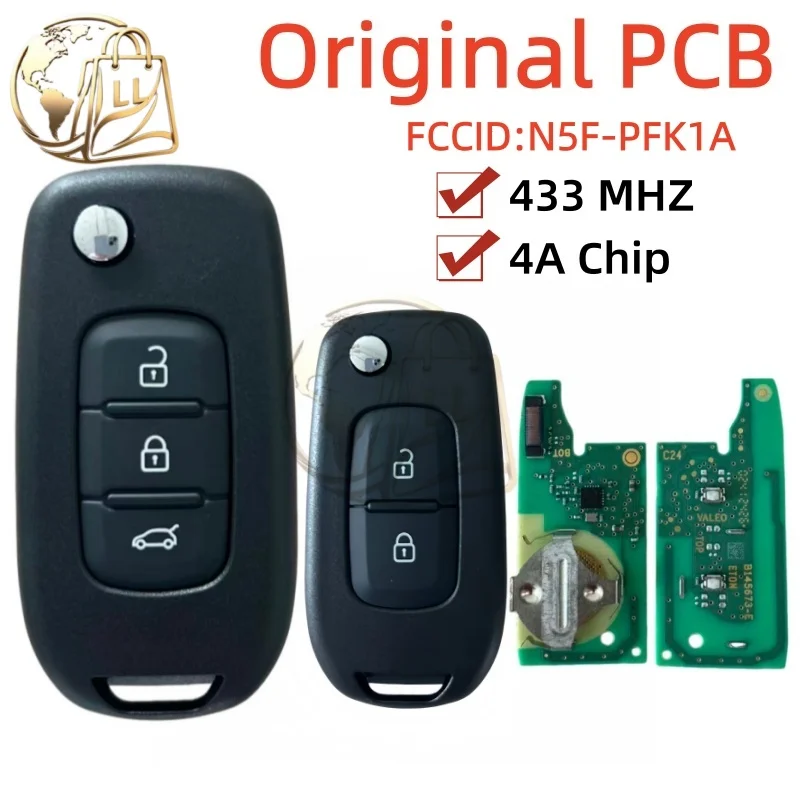 

IC:3248A-RFK1A OEM PCB For Renault Oroch Logan Duster Sandero FCCID:N5F-PFK1A 433 Mhz 4A Chip 2/3 Button Remote Control Key