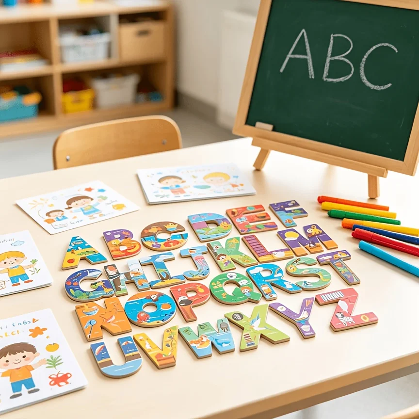 Alphanumeric Jigsaw Puzzle for Kids, Paper Letter & Number Puzzle, Educational Cognitive Toy for Alphabet & Number Recognition