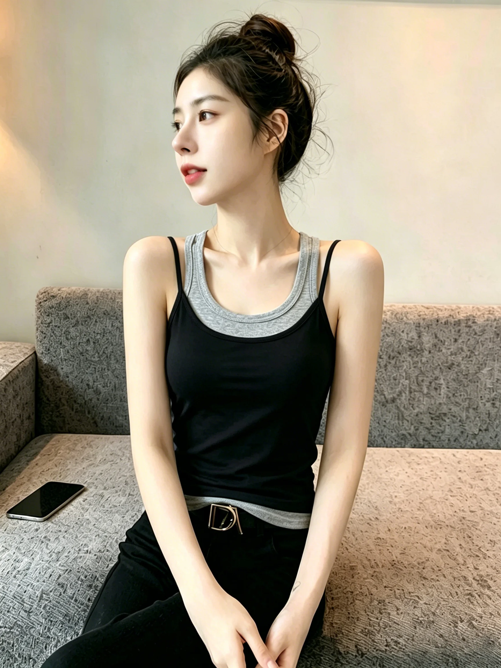 Women's Slim Fit Tank Top 95 Cotton Summer Base Layer Shirt Outerwear Casual Simple Style plus Size Inner Wear Outer Wear