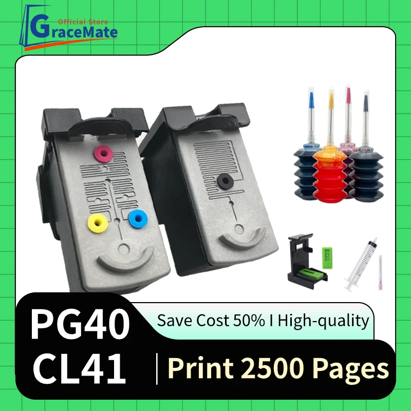 

PG40 CL41 Ink Cartridge Refill CISS Compatible for Canon pg 40 cl 41 for Canon PIXMA MX308 MX318 MP218 MP460 MP476 JX200 JX500