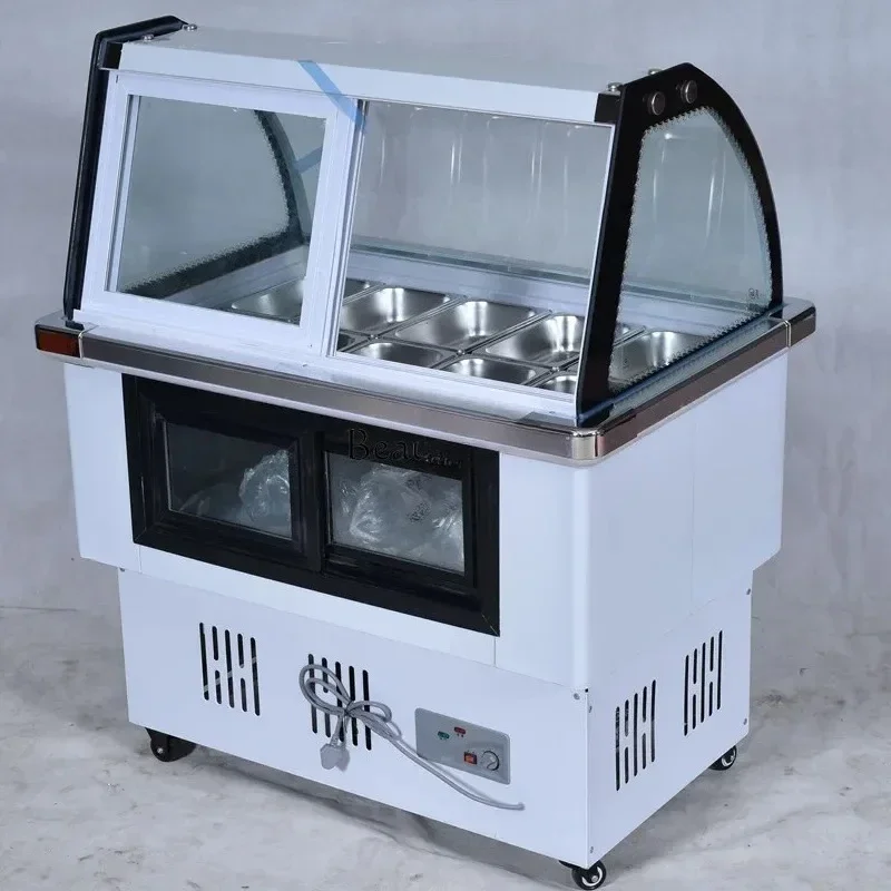 Refrigerated ice powder all-in-one machine Stall cart tools Snack machine Freezing equipment