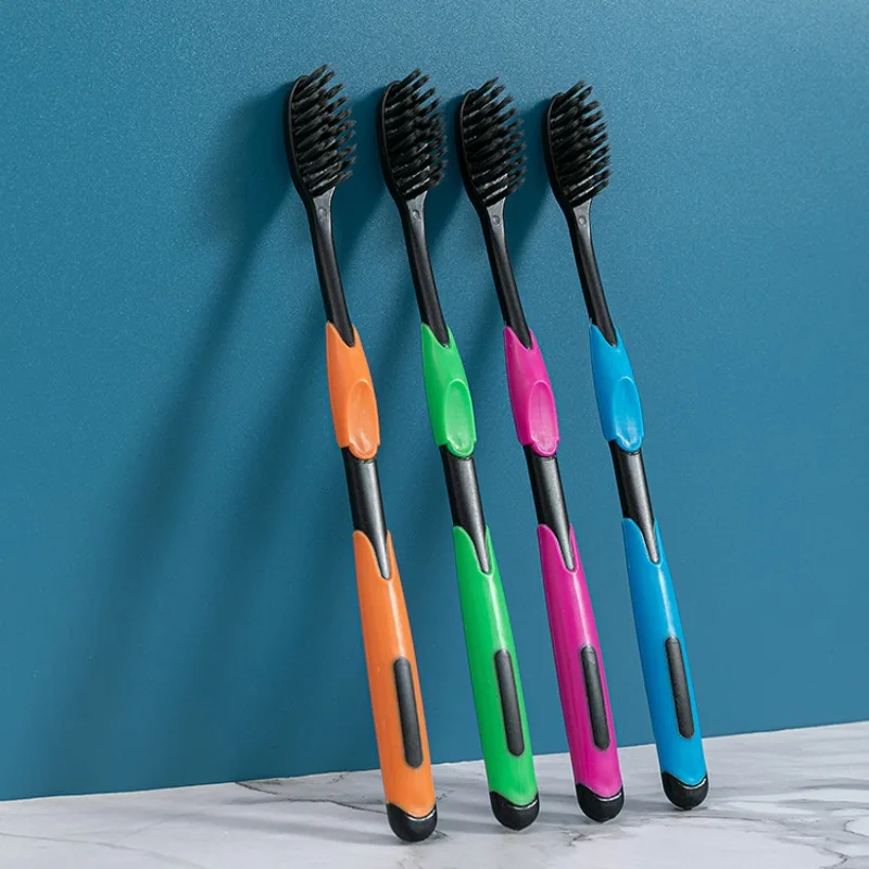 

3 Pcs toothbrush, Bamboo Charcoal Soft Bristles Toothbrush, Travel Carry，Color random