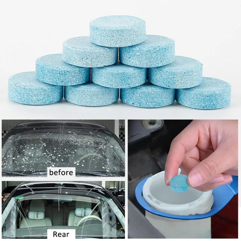 20pcs Car Windshield Cleaner Car Effervescent Tablets Glass Water Solid Cleaner Universal Automobile Accessories Spray Cleaner