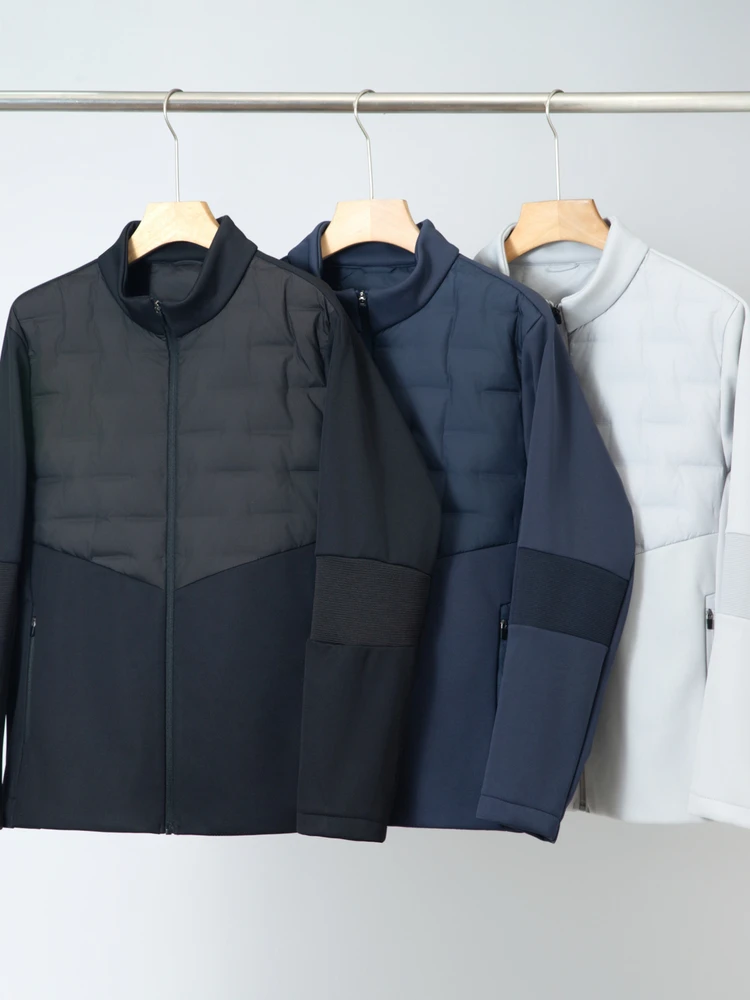 

Lightweight Outdoor Casual Knitted Patchwork Stand Collar Men's down Jaet Autumn Winter Faion Busin Gentleman Sle