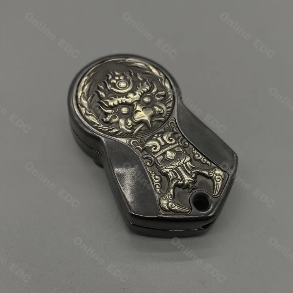 Gebruikt EDC Speelgoed CHIMAGO EDC Mechanische Push Slider Met Kralen Vier Magnetische Reliëf Patches Fidget Speelgoed Volwassenen Vinger Spinners