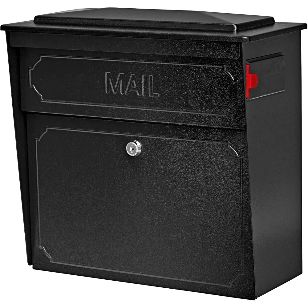 

7172 Townhouse Locking Security Wall Mount Mailbox, Black, Pack of 1