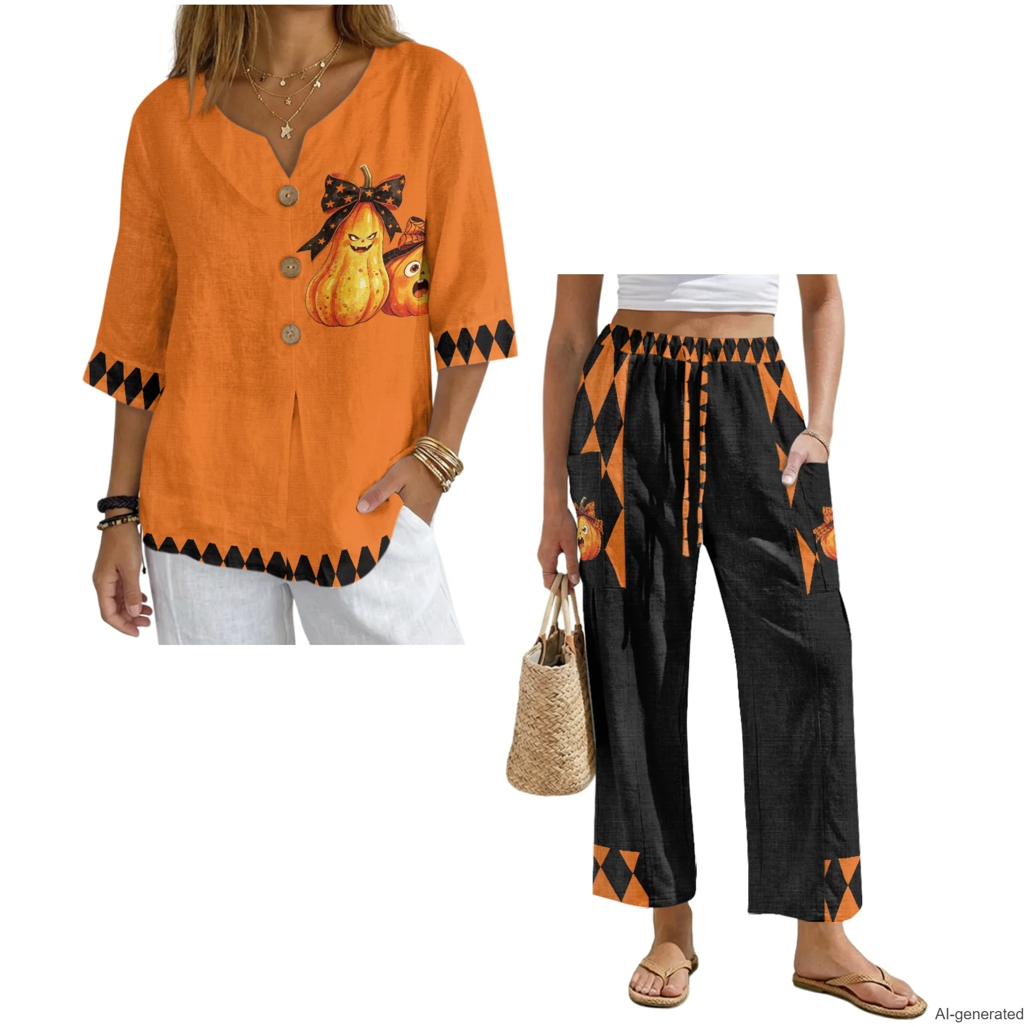 2026 New Collection Women's Linen Matching Sets 2 Piece Set for Woman Brand Luxury Clearance Sales for Woman Clothing Loungewear