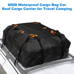 600D Waterproof Cargo Bag Car Roof Cargo Carrier Universal Luggage Bag Storage Cube Bag 20 Cubic feet for Cars with/Without Rack
