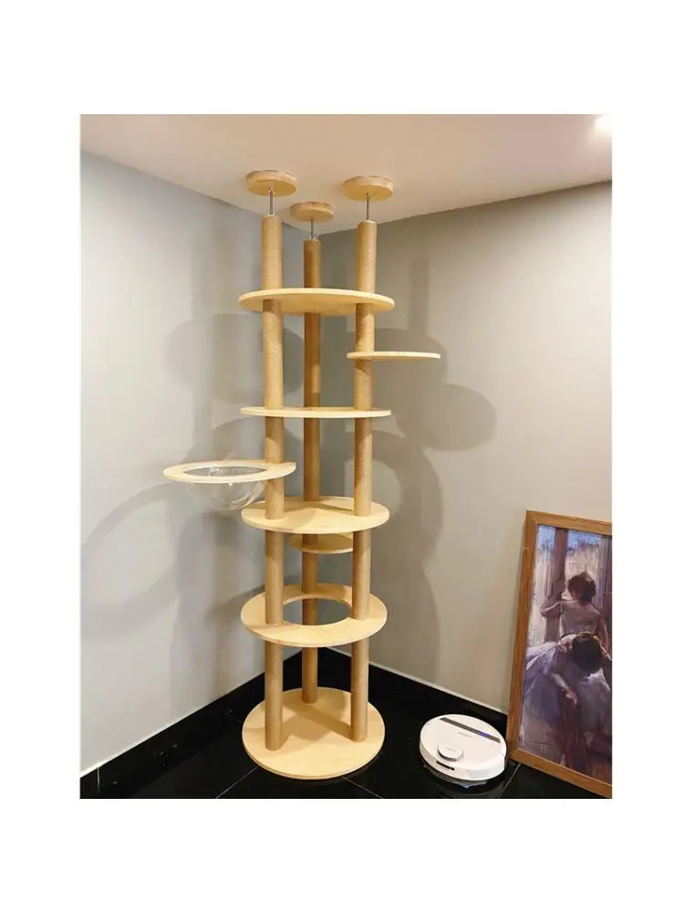 

Solid Wood Cat Climbing Frame Tongtian Pillar Free Punching Large Cat Tree Cat Jumping Platform Cat Litter