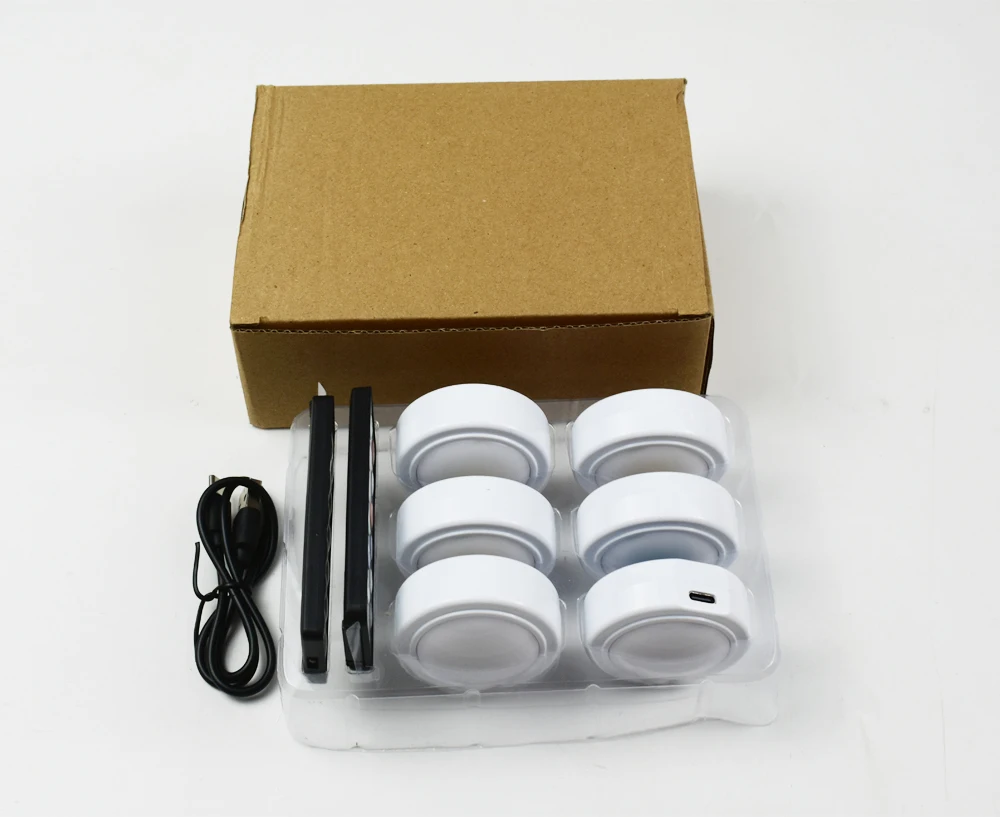 3/6 PCS LED Puck Light RGB 16 Colors Dimmable Under Cabinet Light USB Rechargeable Wine Cabinet Light with Remote Control
