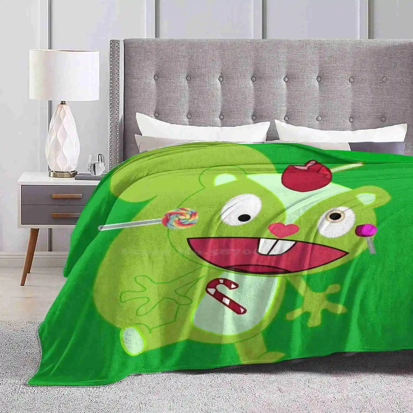 Nutty-Happy Tree Friends Soft Warm Throw Blanket Psychopath Animation Kids Nutty Happy Tree Friends Impostor Killer Chibi Lmao