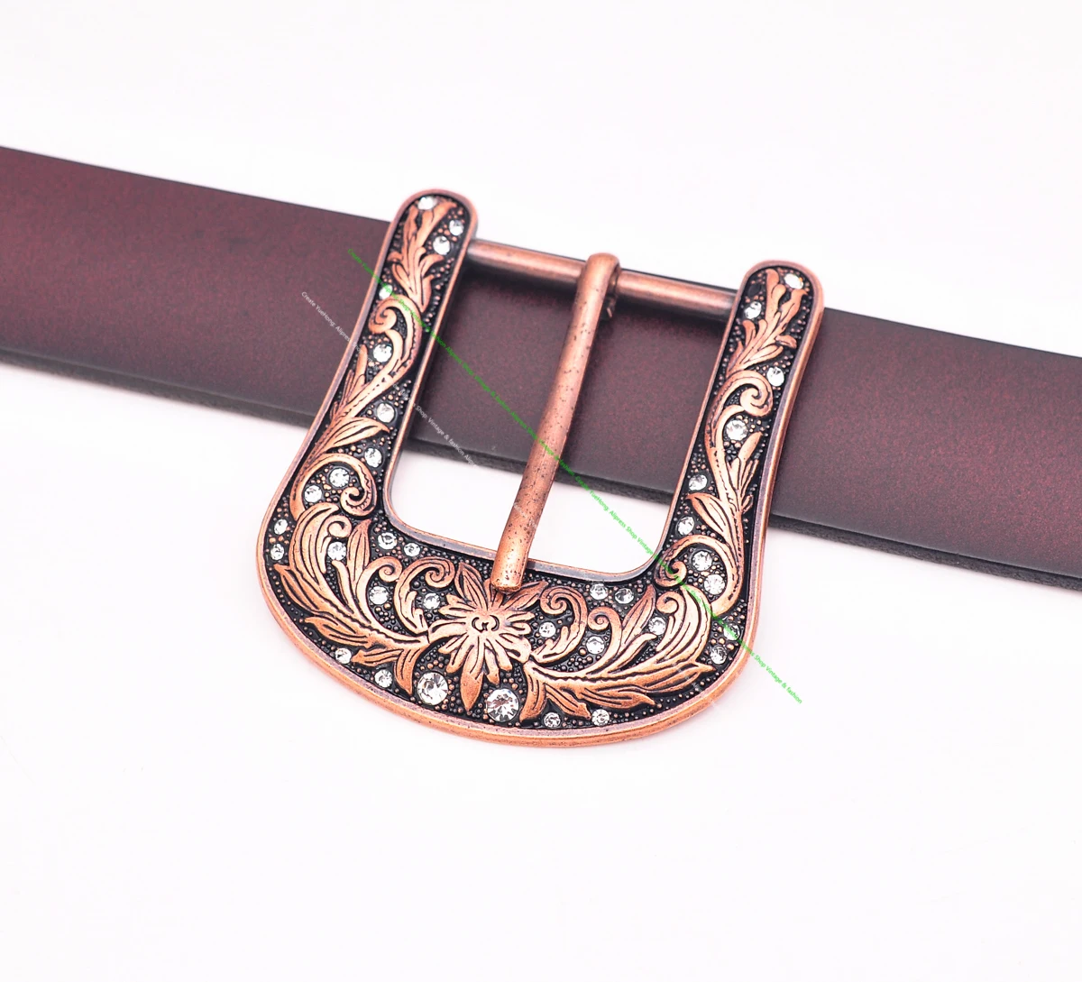 خمر الرجال النحاس الغربية كاوبوي حزام مشبك حجر الراين زهرة محفورة الحارس روديو الجلود الحرفية حزام مشبك 40 مللي متر
