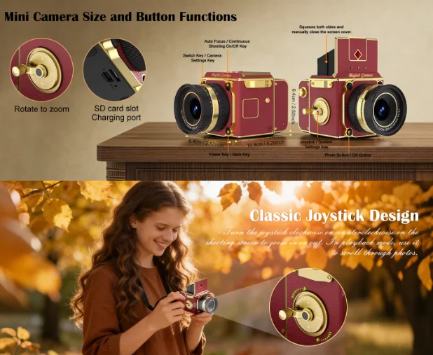 New M31 Retro Portable Mini Camera with 16x Digital Zoom and Dual Reflection CCD Digital Camera Atmosphere Decoration