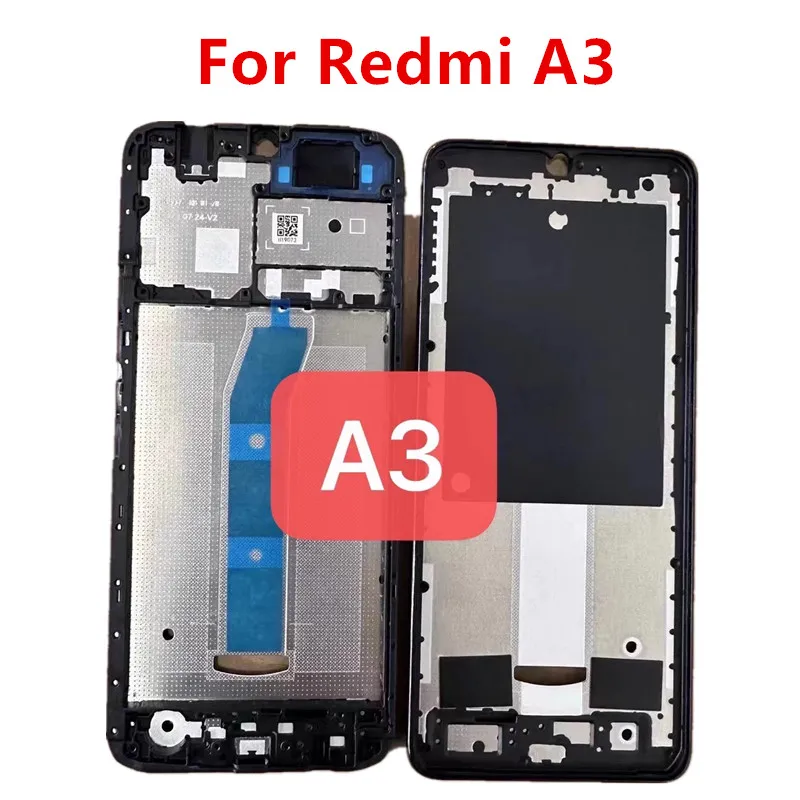 A 3 For Xiaomi Redmi A3 Front Middle Frame Plate Housing Board LCD Support Mid Faceplate Bezel Replace Repair Spare Parts