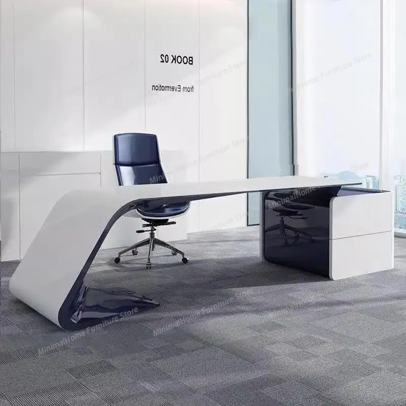 Unique Designer Office Desk Computer Gaming Work Conference Office Desk Boss Unusual Reading Vintage Wooden Bureau Furniture