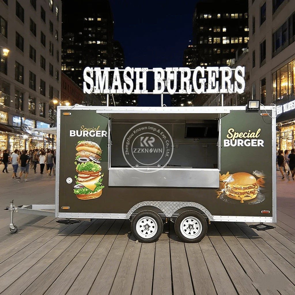 

Catering Food Truck Trailer Fully Equipped Taco Trailers Mobile Kitchen Pizza Coffee Cart Ice Cream BBQ Truck