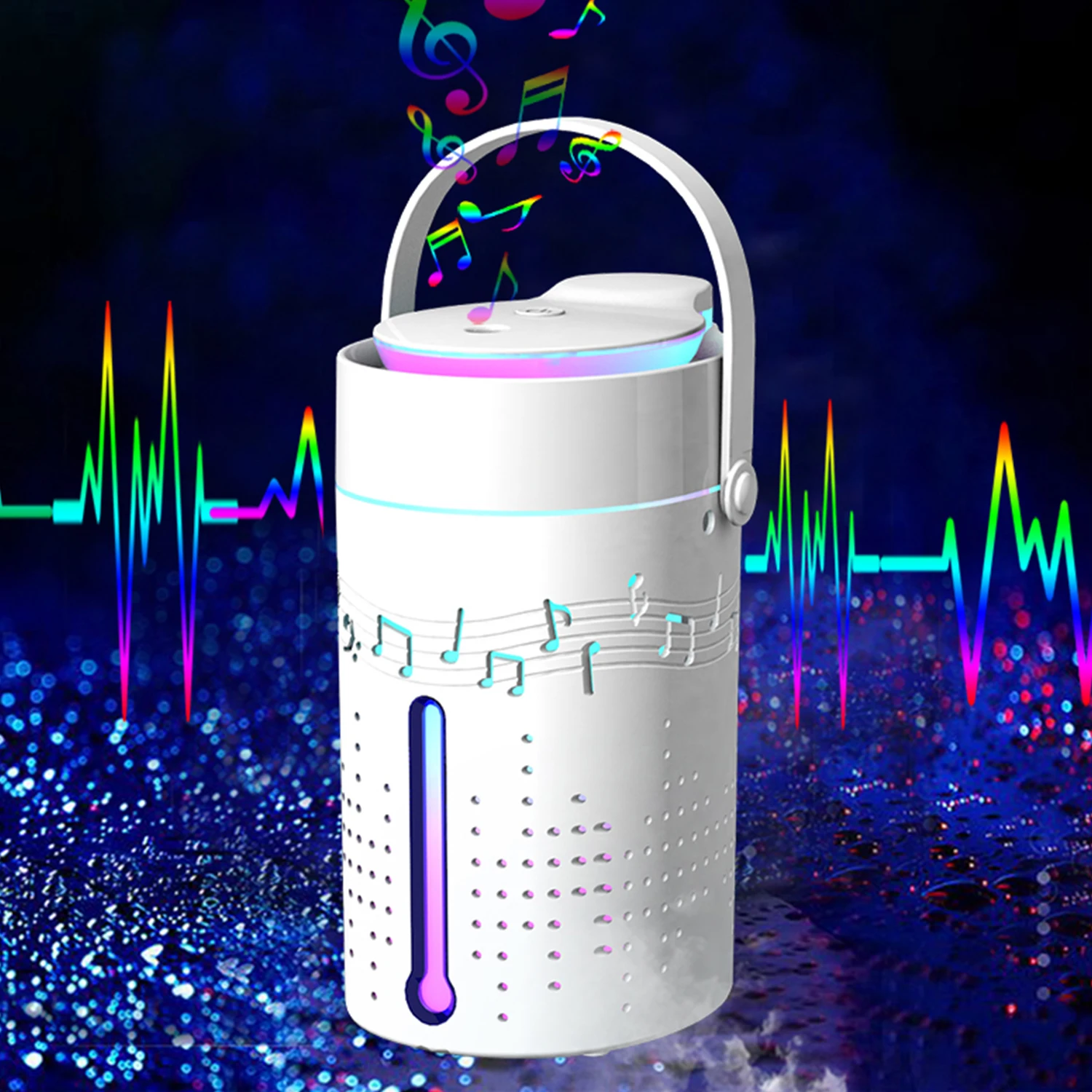 

Диффузор-увлажнитель тумана 1000 мл с Bluetooth-динамиком Красочный свет Тихий увлажнитель Диффузор эфирного масла Автоматическое отключение