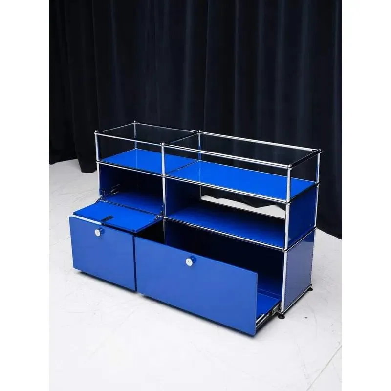 for Freestanding Modular Stainless Steel Cabinet Multi-layer Open Storage Rack Anti-corrosive Metal Storage Cabinet Storage