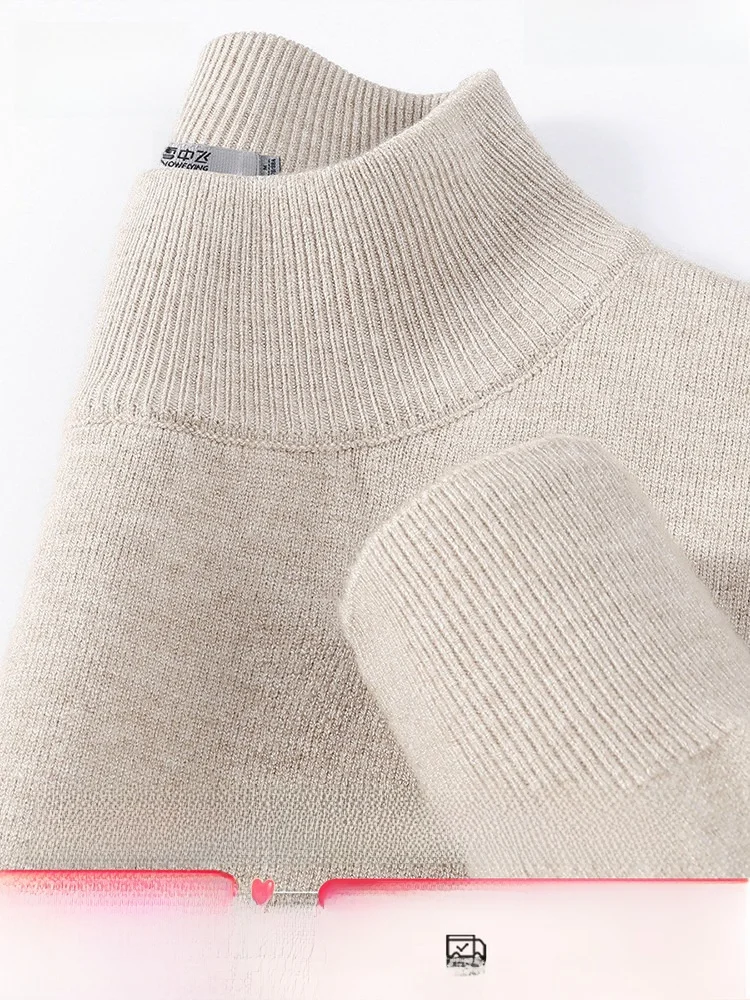 

Snow Flng Men's Thiened Autumn Winter Sweater f High Collar Casual Knitted irt Sle Warm Pure Color Daily Wear
