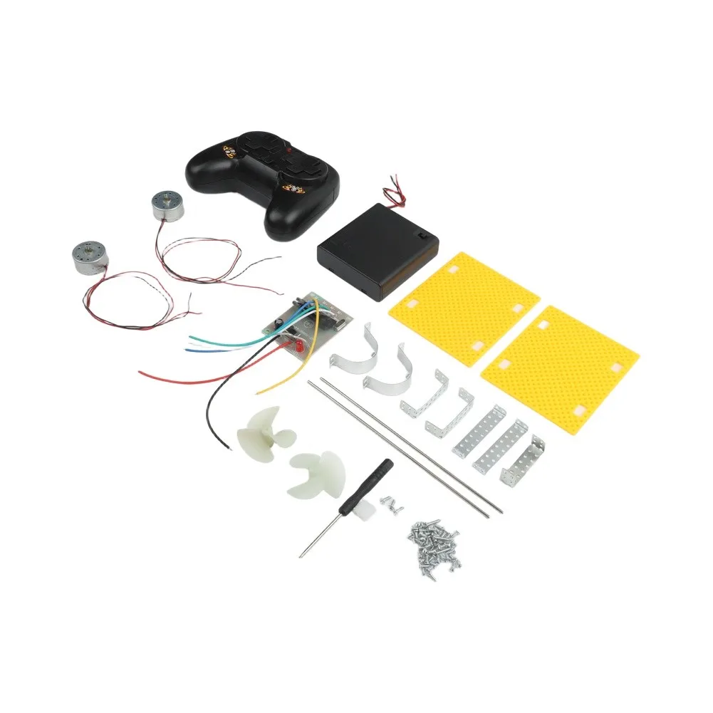 2.4G Remote Operated Boat Kit Including Dual 300 Motors ABS Remote Controller Board and Mechanical Parts 2.4G Remote