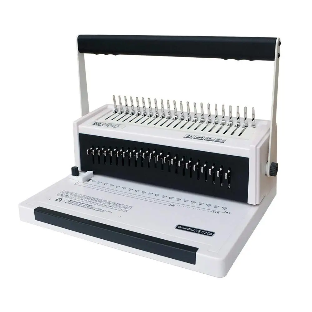 ZEUQNA New Book Spiral Binding Machine 21 Holes Comb Binding Machine for Home Office