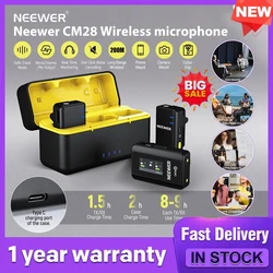 NEEWER CM28 Wireless Microphone For iPhone Camera Lavalier Microphone with Quick noise-Cancellation 200m Range Lossless Audio