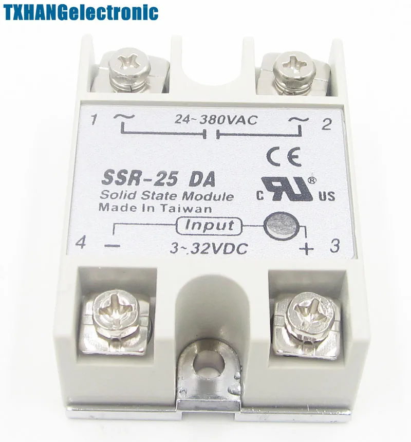 24V-380V 25A 250V SSR-25 DA Solid State Relay Module 3-32V DC To AC NEW