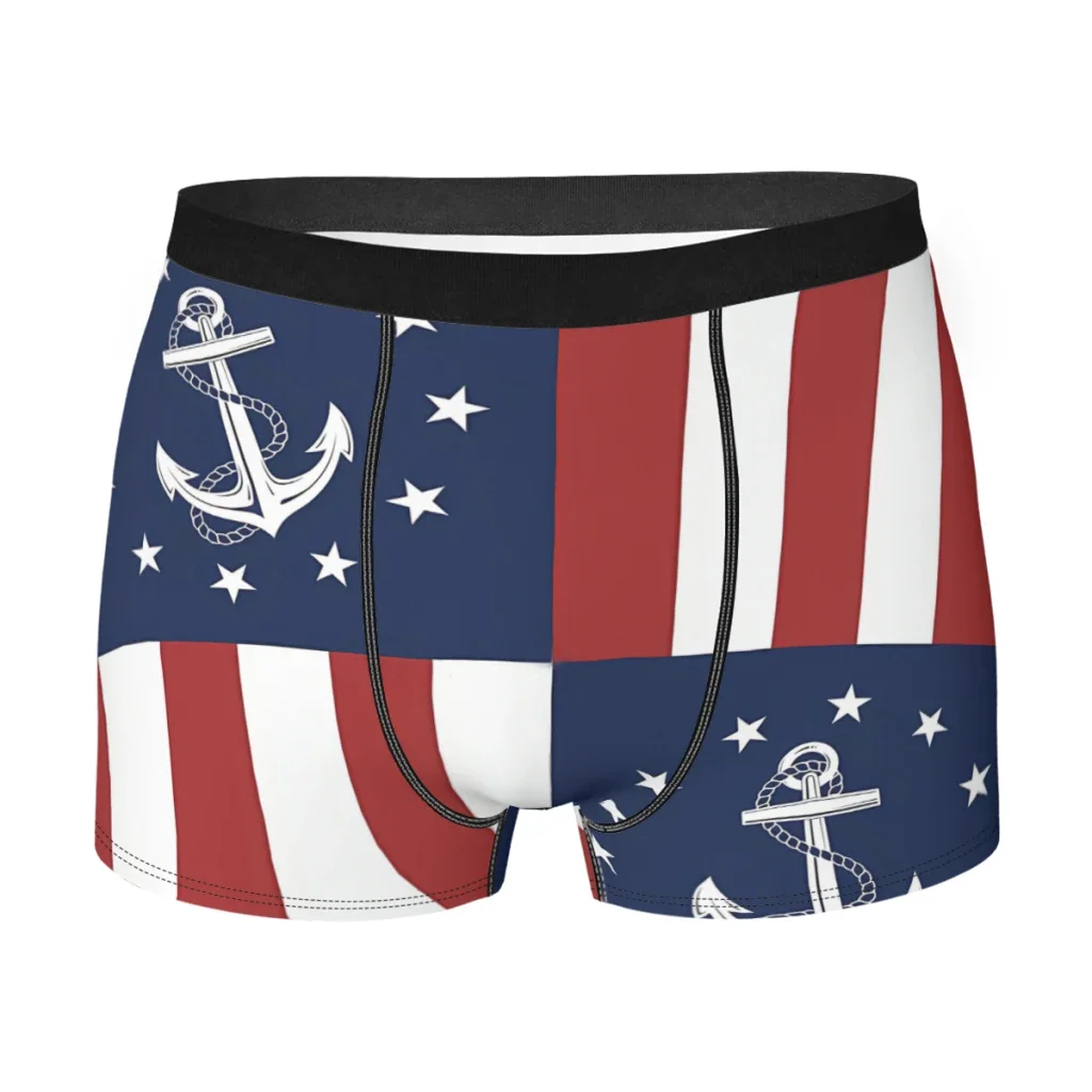 Anchor Me Nautical s and Stripes Navigation Underpants Homme Panties Man Underwear Sexy Shorts Boxer Briefs