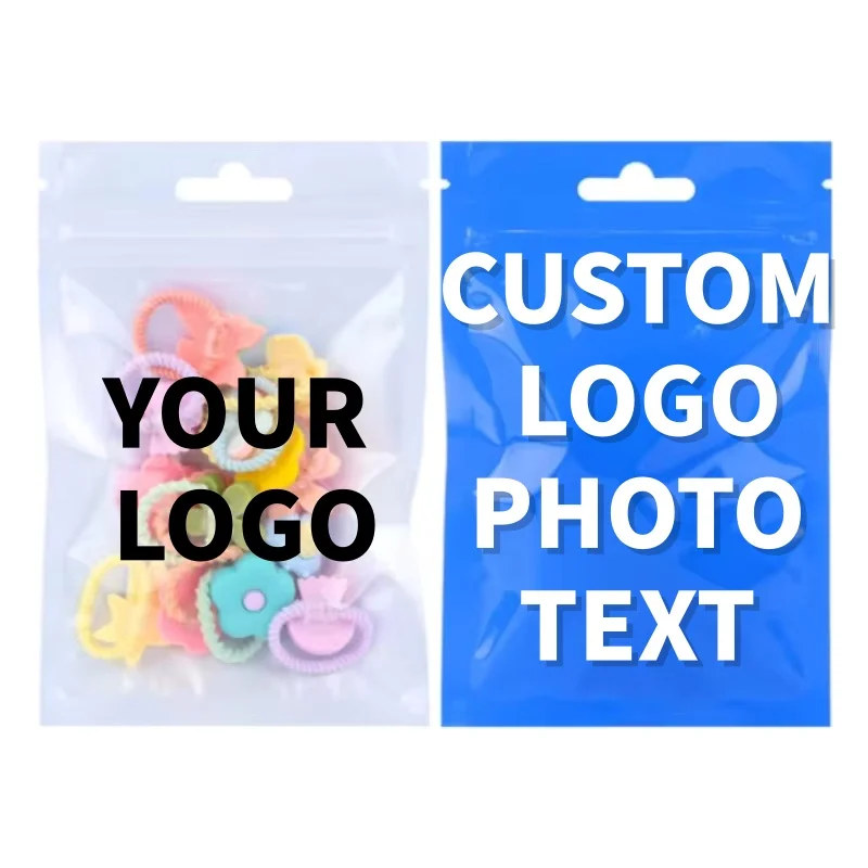 

100PCS Blue Translucent Resealable Bags - Hanging Storage Pouches for USB Cables, Socks & Small Electronics （Multi-Purpose Use)