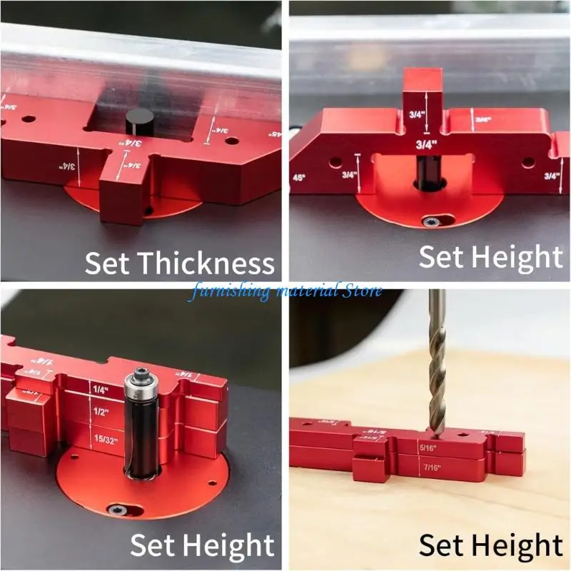 Y5GD 14pcs Height Gauge Set Setup Blocks Aluminum Alloy High Precisions Setup Bar Woodworking Tool Router Accessory