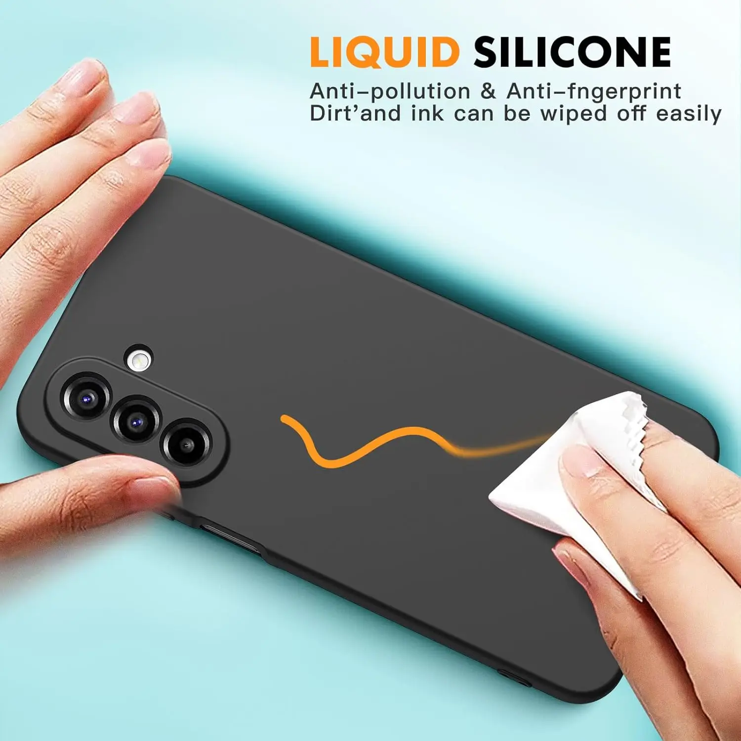 Modische Einfarbige Stoßfeste Schutzhülle aus Flüssigsilikon für Samsung Galaxy A17/A07/A06/A05S/A05/A56/A55/A54/A5 – Detail 4
