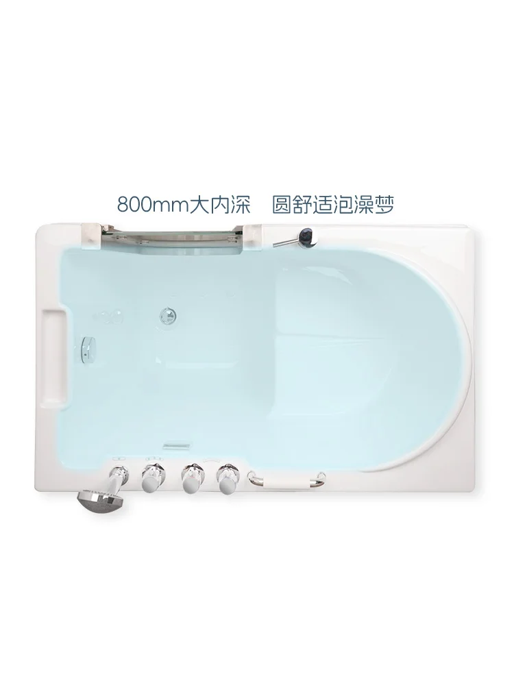 Elderly bathtub with side door opening,anti slip and barrier free, sitting acrylic deep bubble, massage and constant temperature