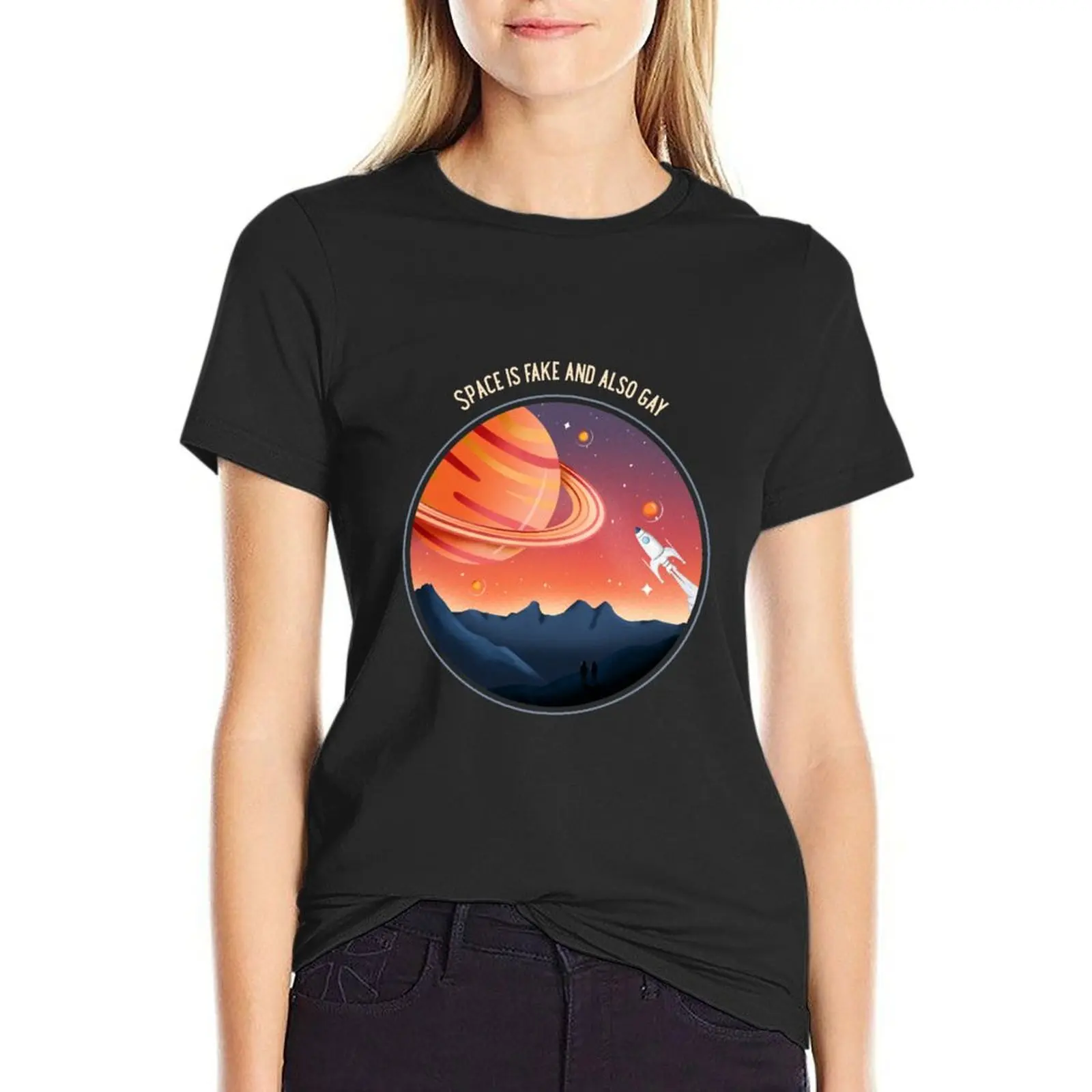 

Space is Fake T-Shirt summer clothes lady clothes Women's clothing