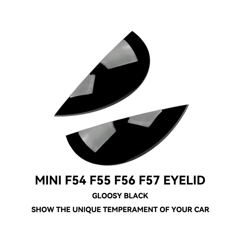Carbon Fiber Car Headlight Eyebrows Cover Glossy Black Front Angry Eyelids for MINI F54 CLUBMAN F57 CABRIO F55 F56 COOPER S JCW image 3