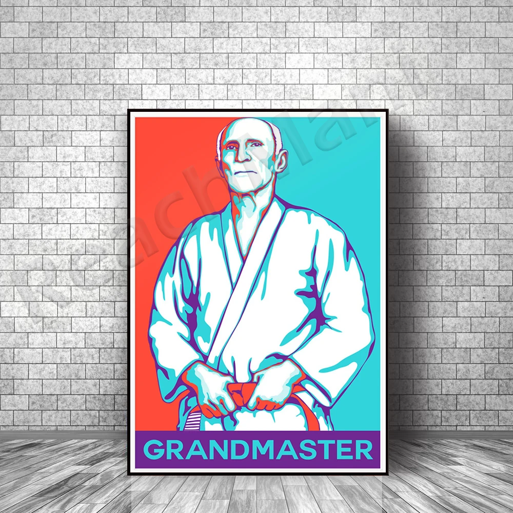 

Helio Gracie BJJ Pop Art Poster Brazilian Jiu-Jitsu Master Vintage Poster Wall Art Home Decor Print Canvas Painting