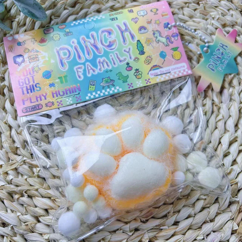 Decompression Cute Plush Cat Paw Toys New Mini Silicone Cubic Cat Feet Slow Rebound Squeeze Toys Party Props Favors Gift