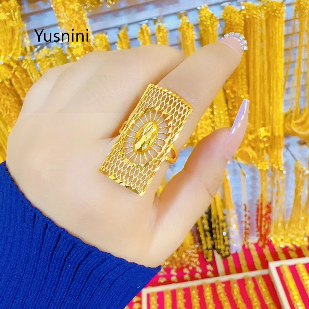Ethiopian Arabian Dubai Ladies 24K Gold Plated Ring Suitable For Wedding And Party Gifts  YY10980