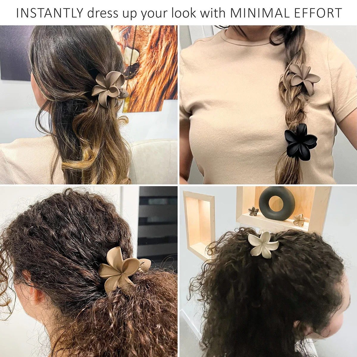 4 قطعة بيضة بلوري زهرة Scrunchies عطلة الجانب Scrunchies مقاطع الشعر مقاطع القرش إكسسوارات الشعر الجزء الخلفي من لوحة الرأس الشعر القرش