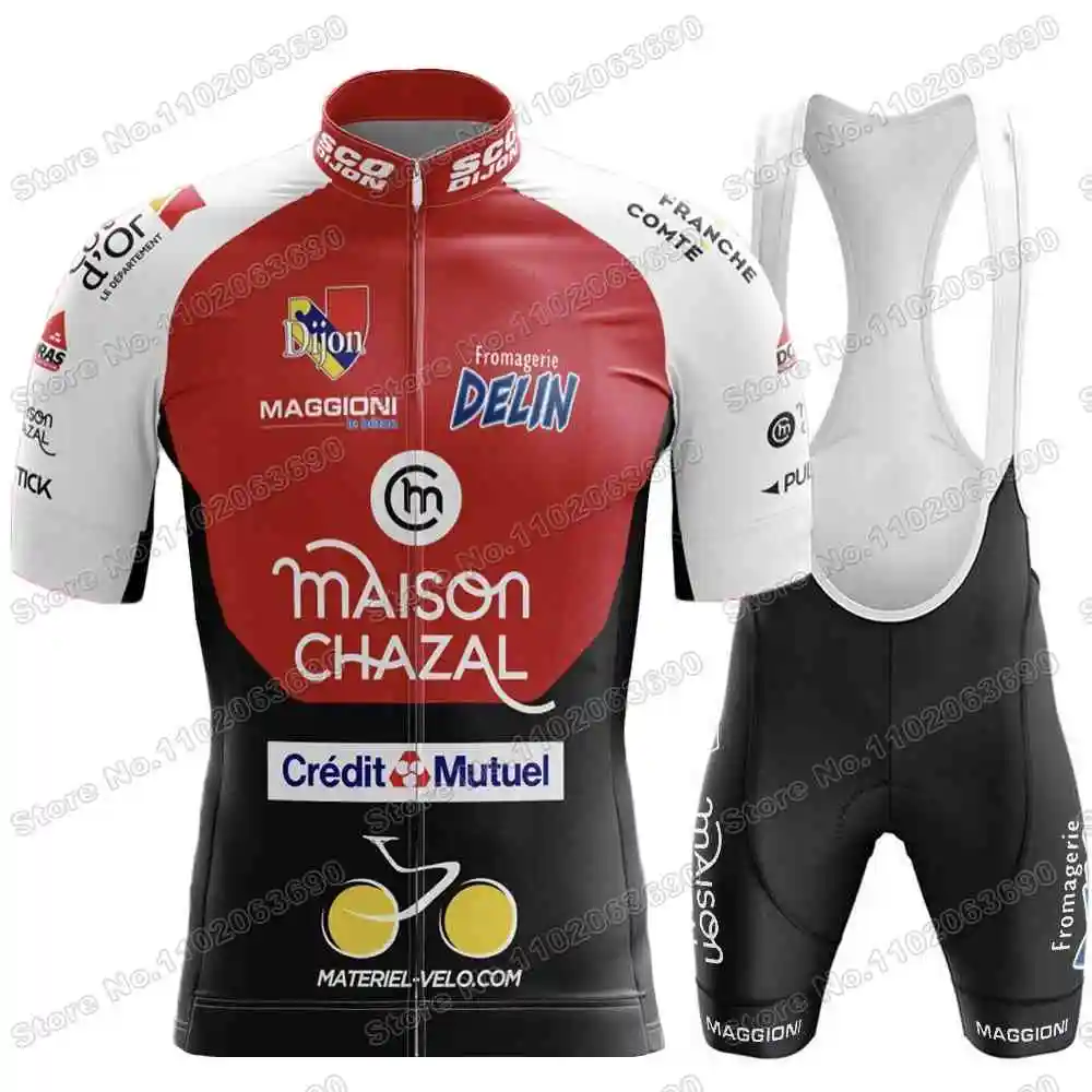 2023 SCO Dijon Radfahren Jersey Set Frankreich Team Radfahren Kleidung Kits Männer Sommer Rennrad Anzug Fahrrad Bib Shorts MTB maillot