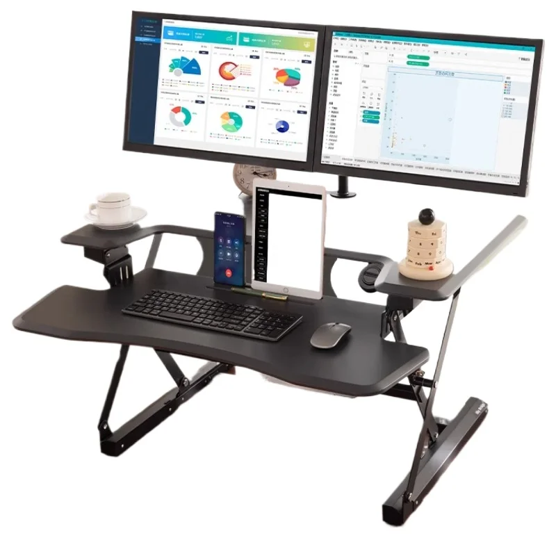 

Intelligent electric lifting workbench, folding notebook desktop office rack, sitting and standing alternately